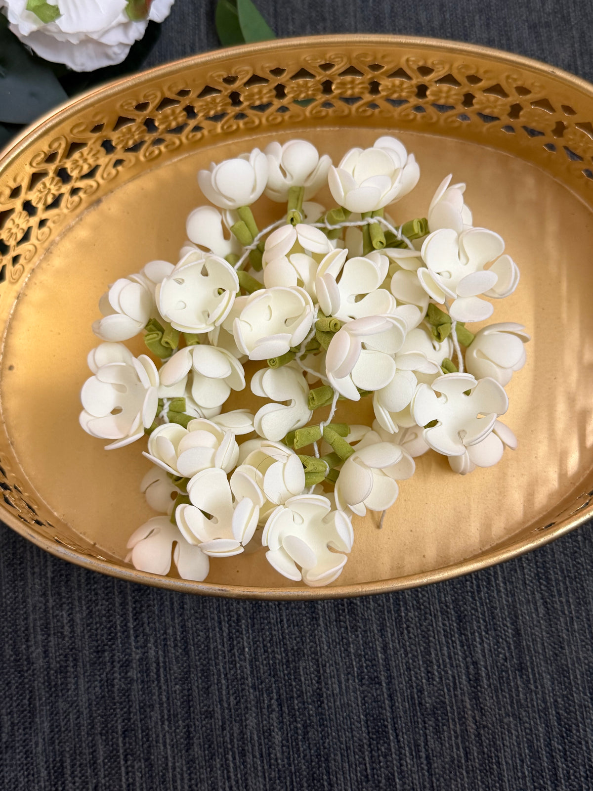 Mullamottu Mala - Luxe Artificial Jasmine String for Bridal Hair & Pooja - 1 String