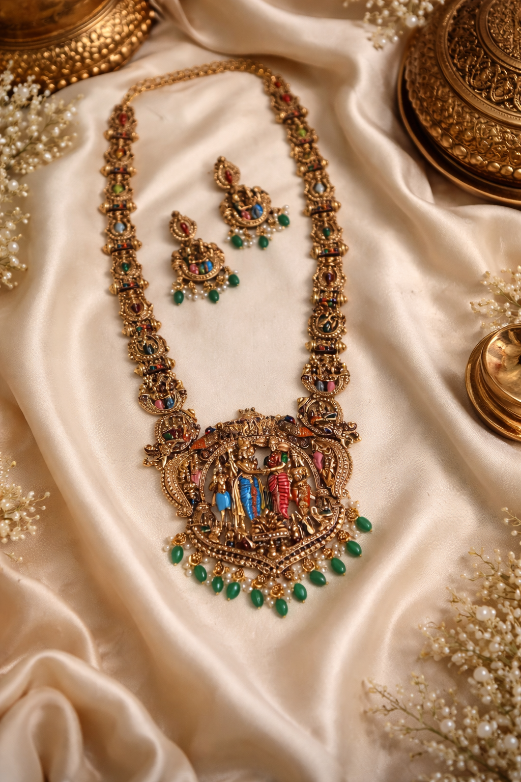 Temple Heritage Statement Necklace Set : Code JW9410
