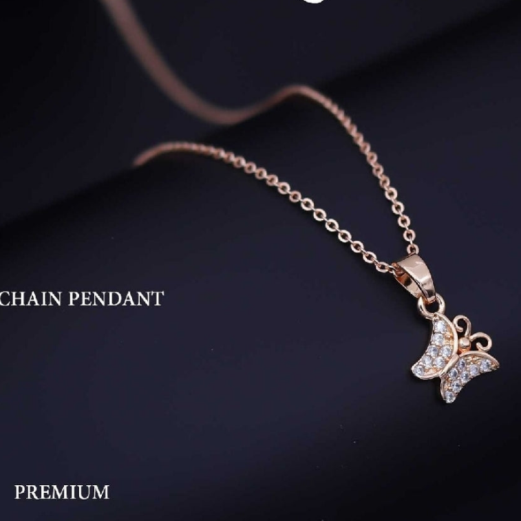 CZ ROSEGOLD CHAIN WITH BUTTERFLY 🦋 PENDANT