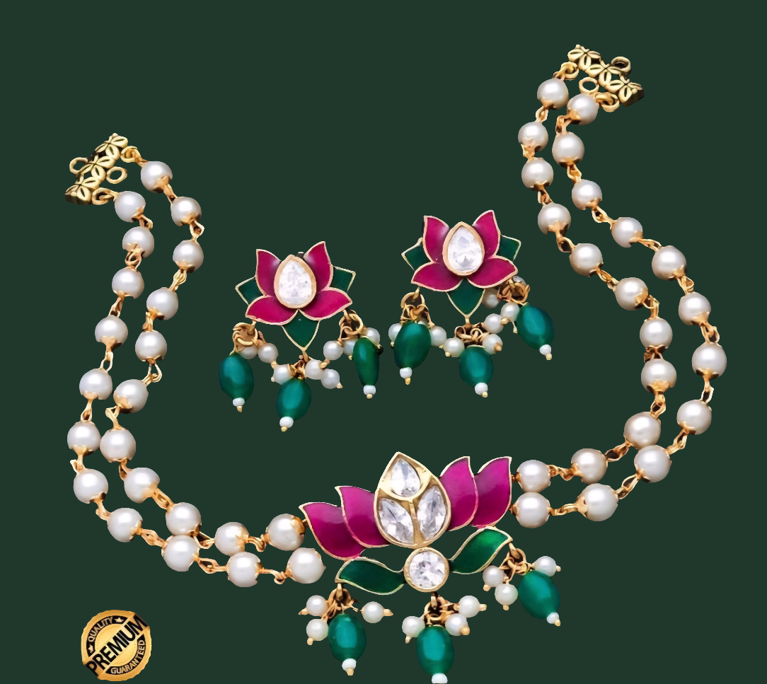 Pearl Lotus 🪷 choker double layer