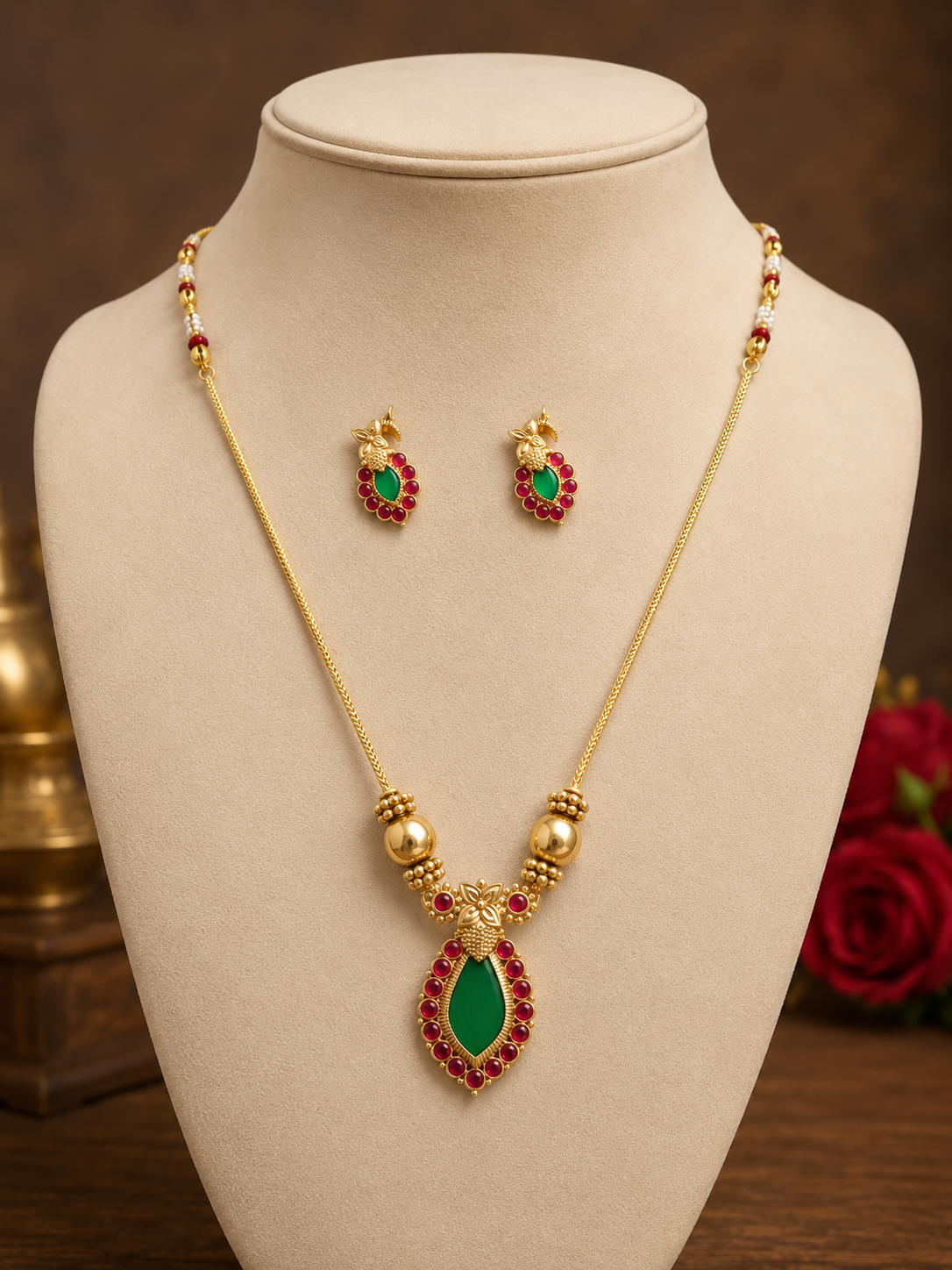 Emerald pendant set