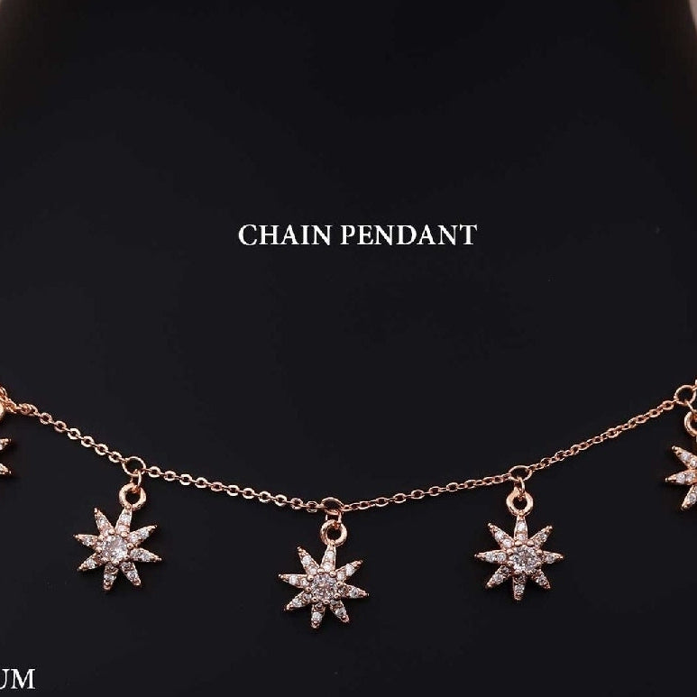 CZ Rosegold Chain pendant 5S