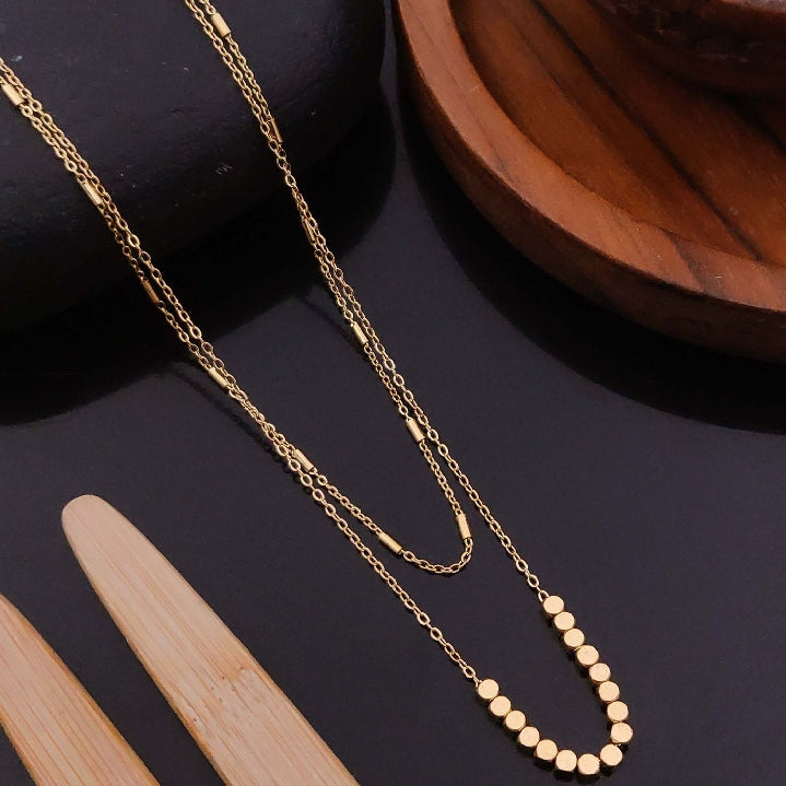 Layered Necklace set – Minimal Coin Drop Design for Daily Wear I Code SP1650