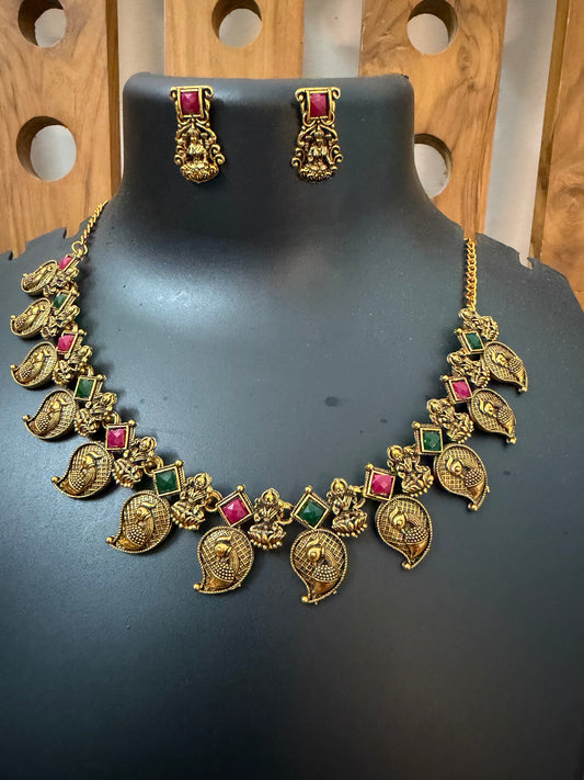 Mango design Temple Jewelry Necklace set Only: Code MJ5801