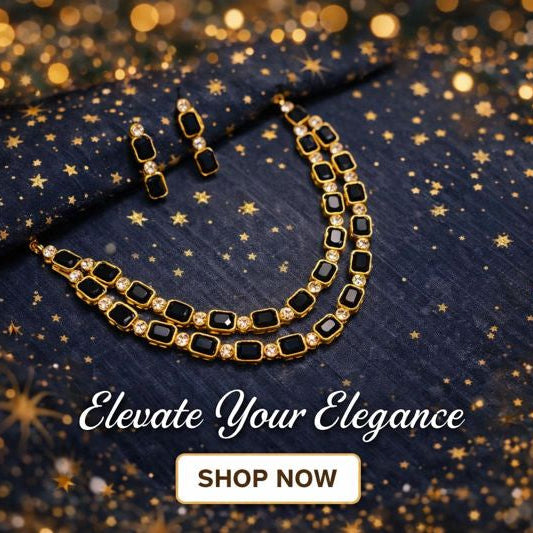 Double layer chocker with glass stones