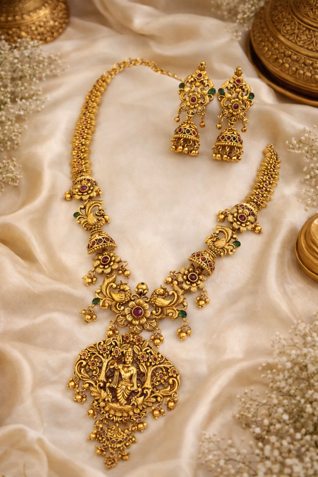 Royal Matte Finish Long Haram Set : Code JW3600 : Saanvi by Rajani