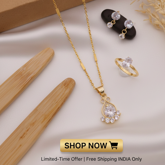 CZ Pendant Chain Set for Women | Daily Wear Imitation Jewellery
