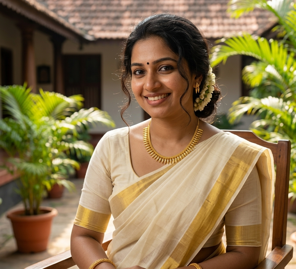 Traditional Gold-Plated Pichimottu Mala (Elongated Jasmine Bud Necklace) Code: SR4001