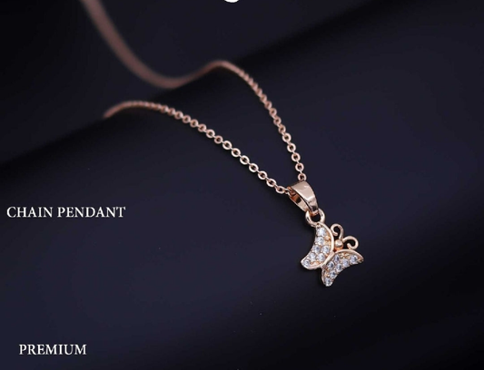 CZ ROSEGOLD CHAIN WITH BUTTERFLY 🦋 PENDANT
