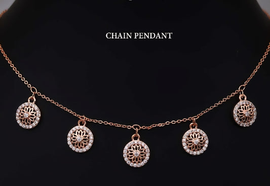 CZ Rosegold Chain pendant 5C