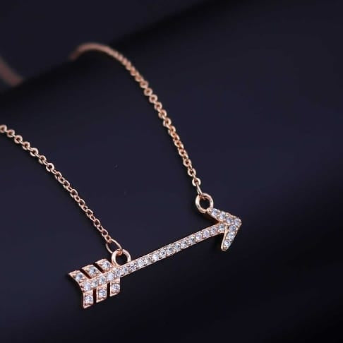 Rose Gold Arrow CZ Pendant  I A Gift That Speaks Love 💘 I CODE JB 7801