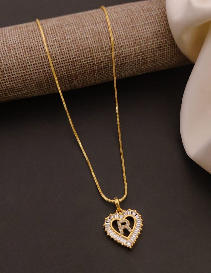 Alphabet Pendant Chain – Gold Finish : Code: SP9001