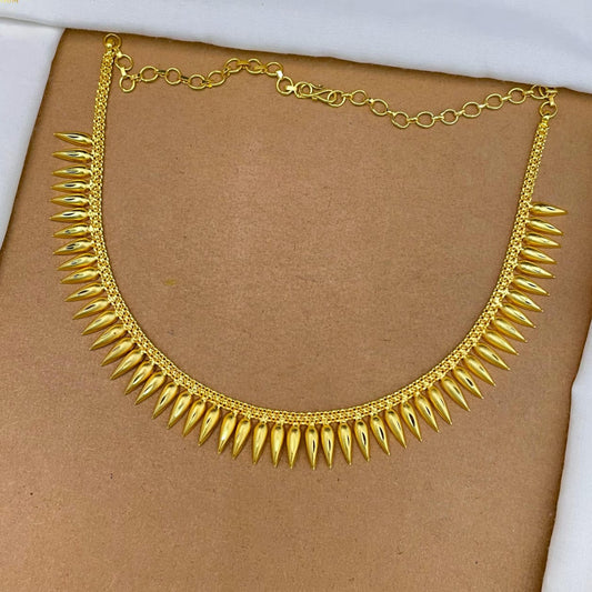 Traditional Gold-Plated Pichimottu Mala (Elongated Jasmine Bud Necklace) Code: SR4001