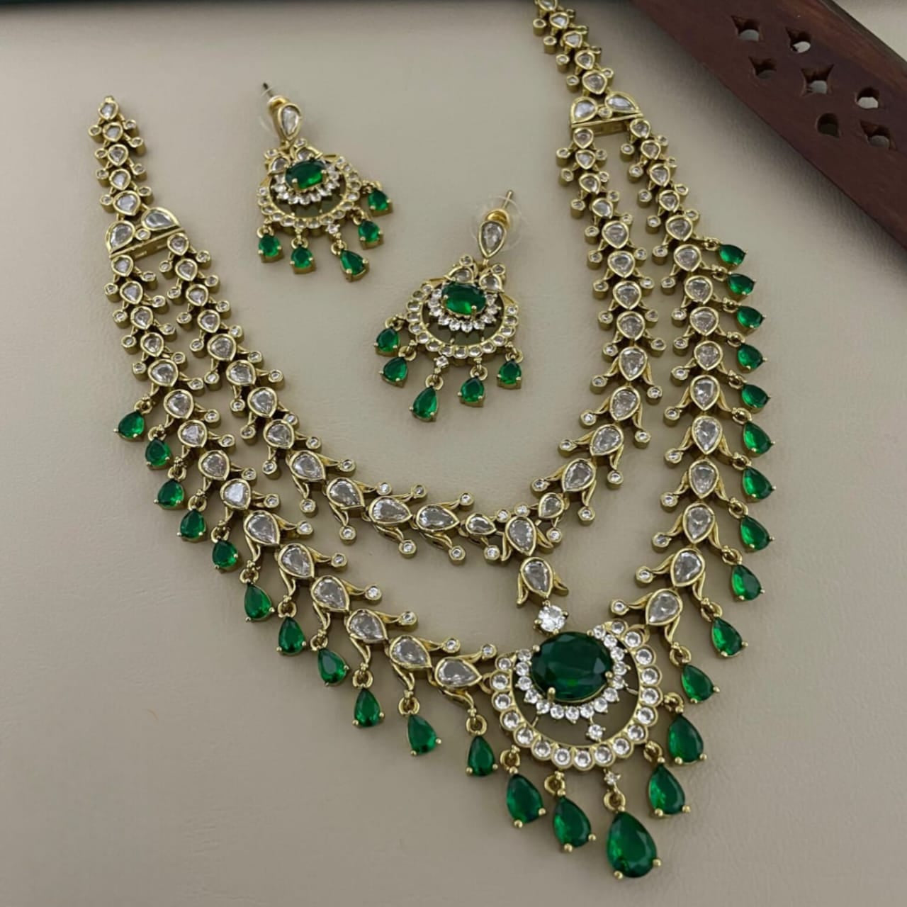 Kundan Necklace Set EKAD1 | Bridal & Temple Style Imitation Jewellery for Weddings & Festive Wear