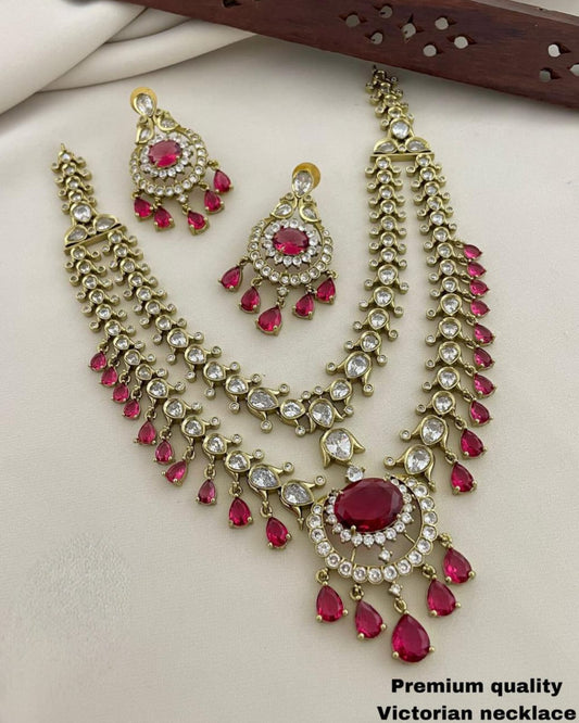 Premium Mint Green Stone Kundan Necklace Set EKAD1 | Bridal & Temple Style Imitation Jewellery for Weddings & Festive Wear