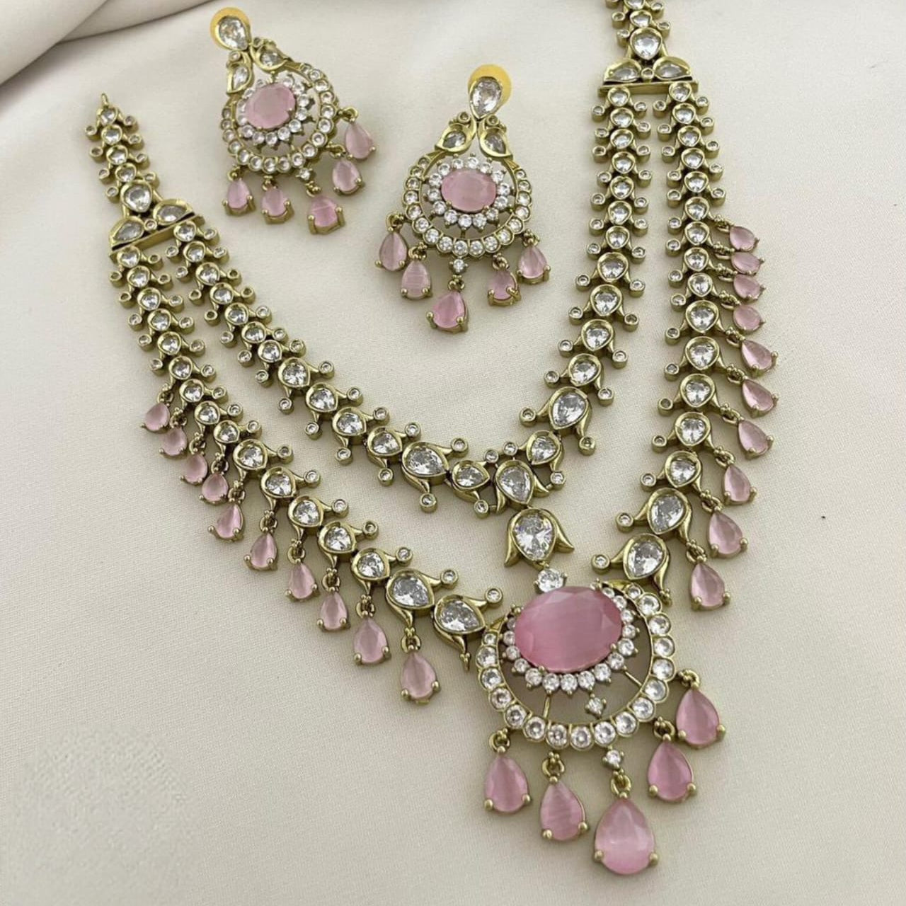 Kundan Necklace Set EKAD1 | Bridal & Temple Style Imitation Jewellery for Weddings & Festive Wear