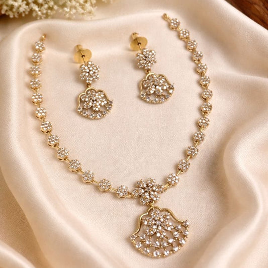 Floral Temple Necklace Set with Ruby & Emerald Stones I Saanvi by Rajani GJ6860