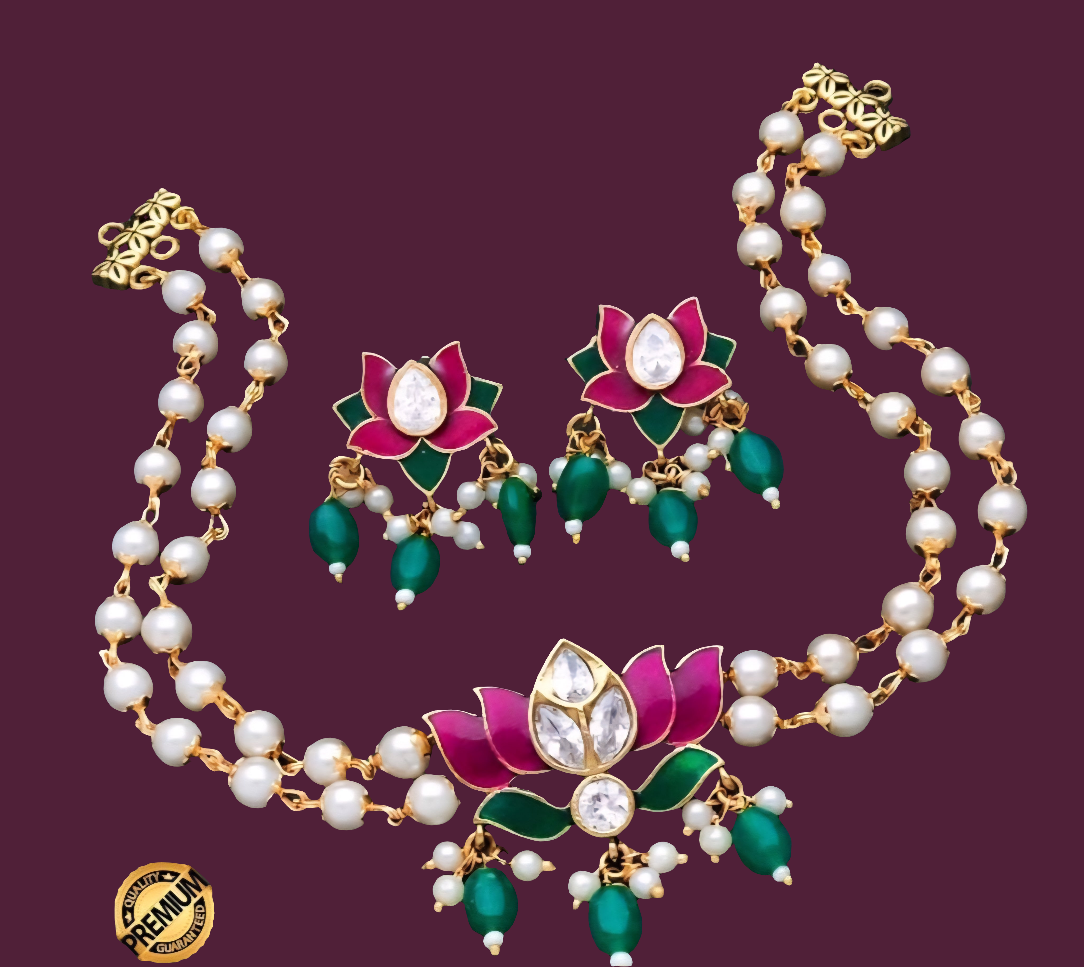 Pearl Lotus 🪷 choker double layer