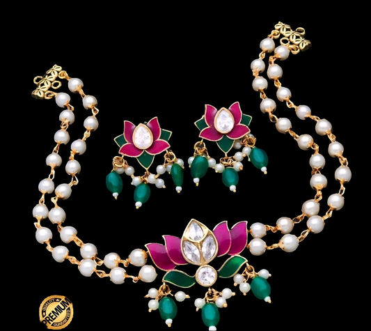 Pearl Lotus 🪷 choker double layer