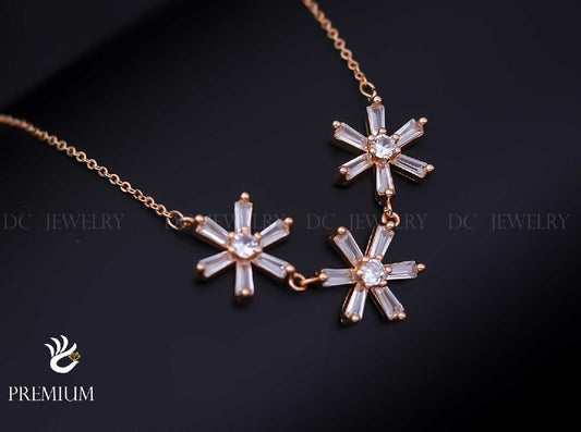CZ Rosegold Chain pendant 3F