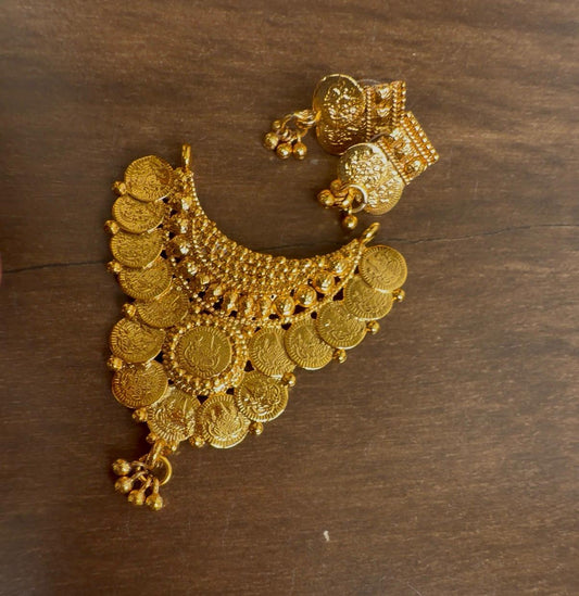 Pendant _Lakshmi Coin design with earrings : Code : SP506