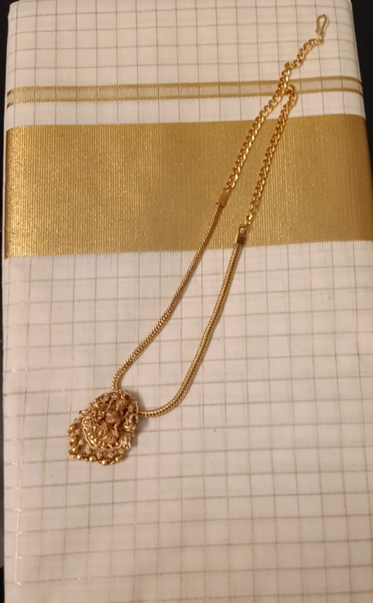 Kerala Saree with check design + Lakshmi locket necklace| Vishu 🌼 Special offer I CODE: VISHUOFFER 3