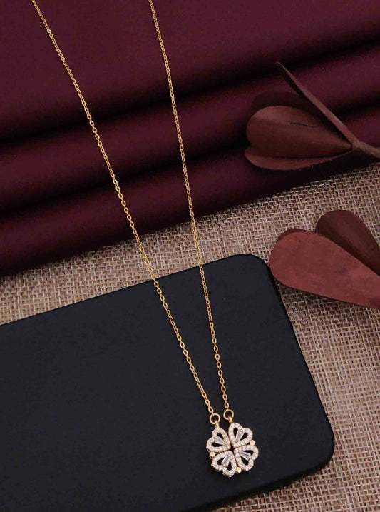 Sparkling Clover Pendant Chain – Lucky Minimal Elegance: Code: SP1001