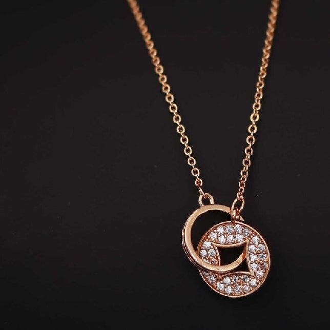 CZ ROSEGOLD CHAIN WITH LOOP PENDANT