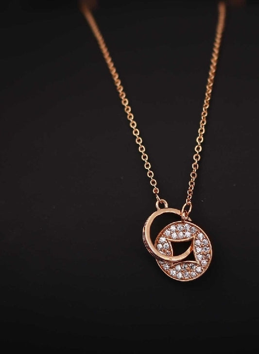 CZ ROSEGOLD CHAIN WITH LOOP PENDANT